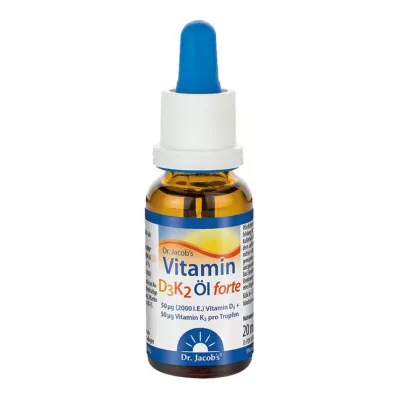 Vitamin D3K2 olje forte Dr. Jacob`s dråper, 20 ml Vitamin D3K2 olje forte Dr. Jacob`s dråper, 20 ml