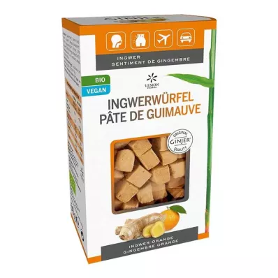 Ingefær Ginjer ingefærterninger appelsin, 60 g