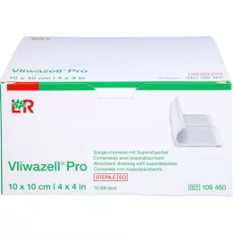 VLIWAZELL Pro superabsorb.kompress.steril 10x10 cm, 10 stk
