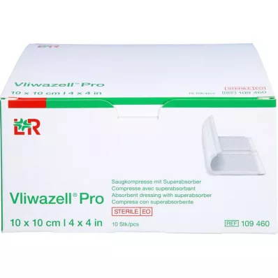 VLIWAZELL Pro superabsorb.kompress.steril 10x10 cm, 10 stk