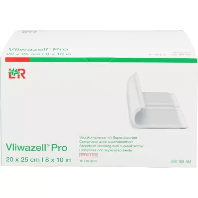 VLIWAZELL Pro superabsorb.kompress.steril 20x25 cm, 10 stk