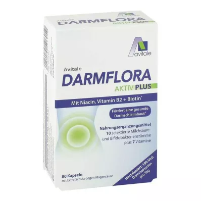 DARMFLORA Active Plus 100 milliarder bakterier + 7 vitaminer, 80 stk
