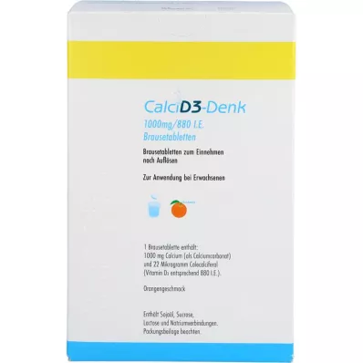 CALCI D3-Denk 1000 mg/880 IE Brusetabletter, 120 stk