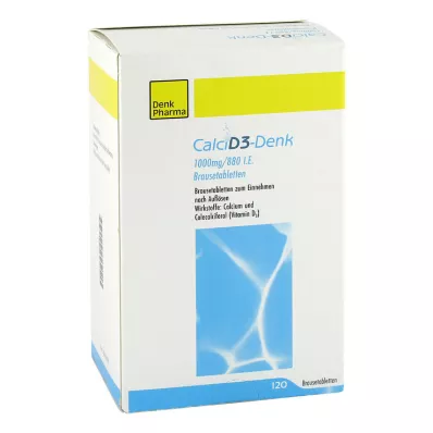 Calci D3-Denk 1000 mg / 880 IE brusetabletter, 120 stk