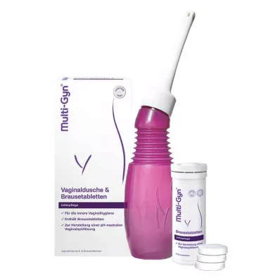 Multi-Gyn vaginal dusjkombinasjonspakke med brusetabletter, 1 stk Multi-Gyn vaginal dusjkombinasjonspakke med brusetabletter, 1 stk