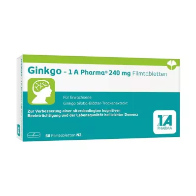 Ginkgo – 1 A Pharma® 240 mg filmdrasjerte tabletter, 60 stk Ginkgo – 1 A Pharma® 240 mg filmdrasjerte tabletter, 60 stk