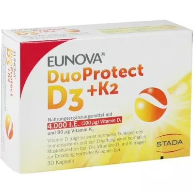 EUNOVA DuoProtect D3+K2 4000 IE/80 μg kapsler, 30 stk