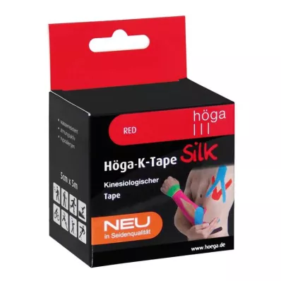 Höga-K-Tape Silke 5 cmx5 m rød kinesiolog. tape, 1 stk Höga-K-Tape Silke 5 cmx5 m rød kinesiolog. tape, 1 stk