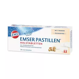 EMSER Pastiller halstabletter med ingefær uten sukker, 30 stk