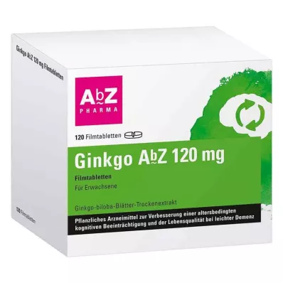 GINKGO AbZ 120 mg filmdrasjerte tabletter, 120 stk GINKGO AbZ 120 mg filmdrasjerte tabletter, 120 stk