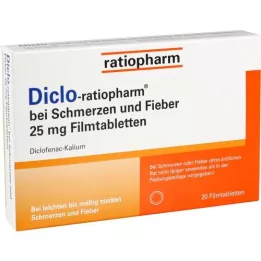 DICLO-RATIOPHARM mot smerter og feber 25 mg FTA, 20 stk