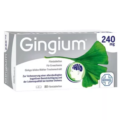 Gingium 240 mg filmdrasjerte tabletter, 80 stk Gingium 240 mg filmdrasjerte tabletter, 80 stk