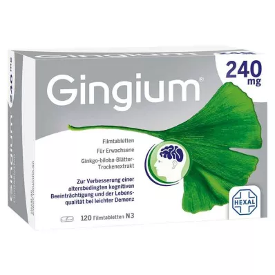 GINGIUM 240 mg filmdrasjerte tabletter, 120 stk GINGIUM 240 mg filmdrasjerte tabletter, 120 stk