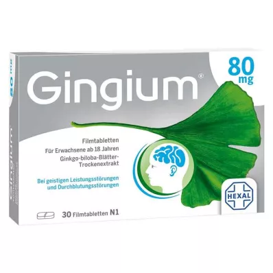 GINGIUM 80 mg filmdrasjerte tabletter, 30 stk GINGIUM 80 mg filmdrasjerte tabletter, 30 stk