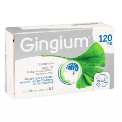 GINGIUM 120 mg filmdrasjerte tabletter, 60 stk