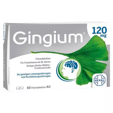 Gingium 120 mg filmdrasjerte tabletter, 60 stk Gingium 120 mg filmdrasjerte tabletter, 60 stk