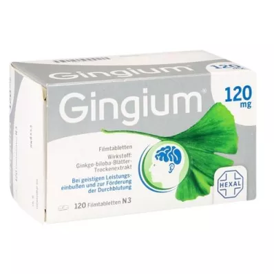 GINGIUM 120 mg filmdrasjerte tabletter, 120 stk