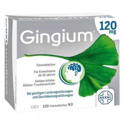 GINGIUM 120 mg filmdrasjerte tabletter, 120 stk GINGIUM 120 mg filmdrasjerte tabletter, 120 stk