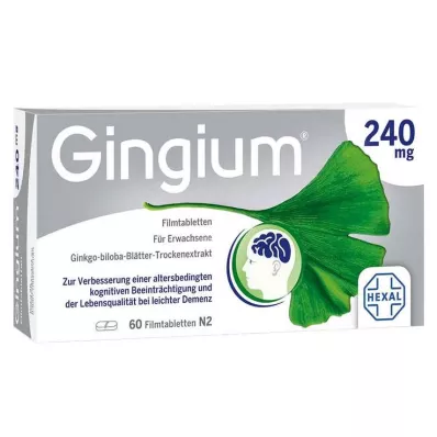 Gingium 240 mg filmdrasjerte tabletter, 60 stk Gingium 240 mg filmdrasjerte tabletter, 60 stk