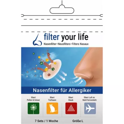 FILTER YOUR LIFE Nesefilter for allergikere størrelse L, 7X2 stk