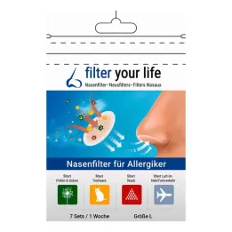 FILTER YOUR LIFE Nesefilter for allergikere størrelse L, 7X2 stk