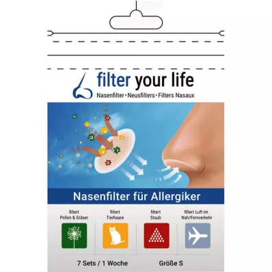 FILTER YOUR LIFE Nesefilter for allergikere, størrelse S, 7X2 stk