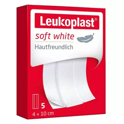 LEUKOPLAST myk hvit gips 4x10 cm, 5 stk LEUKOPLAST myk hvit gips 4x10 cm, 5 stk