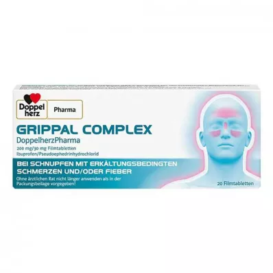 GRIPPAL COMPLEX DoppelherzPharma filmdrasjerte tabletter, 20 stk GRIPPAL COMPLEX DoppelherzPharma filmdrasjerte tabletter, 20 stk
