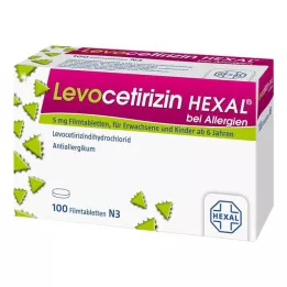 Levocetirizine Hexal for allergier 5 mg filmdrasjerte tabletter, 100 stk