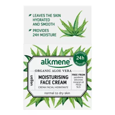 ALKMENE Økologisk Aloe Vera fuktighetsgivende ansiktskrem, 50 ml