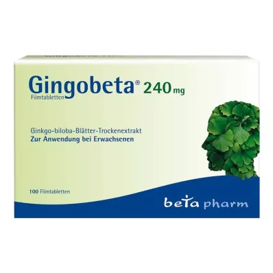GINGOBETA 240 mg filmdrasjerte tabletter, 100 stk GINGOBETA 240 mg filmdrasjerte tabletter, 100 stk