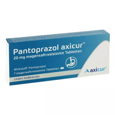 PANTOPRAZOL axicur 20 mg enterotabletter, 7 stk PANTOPRAZOL axicur 20 mg enterotabletter, 7 stk