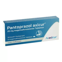 PANTOPRAZOL axicur 20 mg enterotabletter, 14 stk