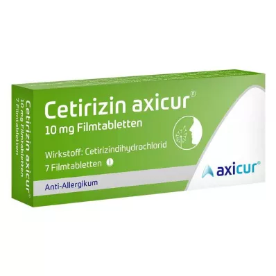 Cetirizin axicur® 10 mg filmdrasjerte tabletter, 7 stk Cetirizin axicur® 10 mg filmdrasjerte tabletter, 7 stk