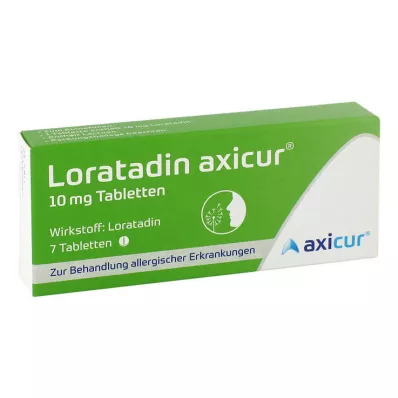 LORATADIN axicur 10 mg tabletter, 7 stk LORATADIN axicur 10 mg tabletter, 7 stk