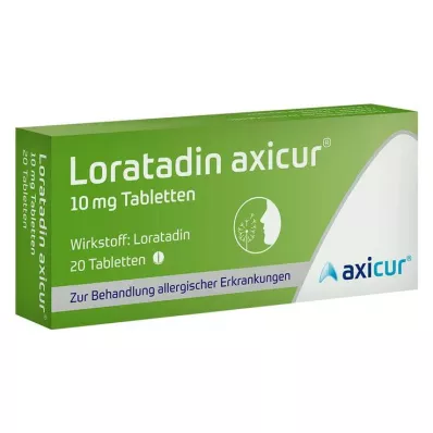 Loratadine axicur® 10 mg tabletter, 20 stk Loratadine axicur® 10 mg tabletter, 20 stk