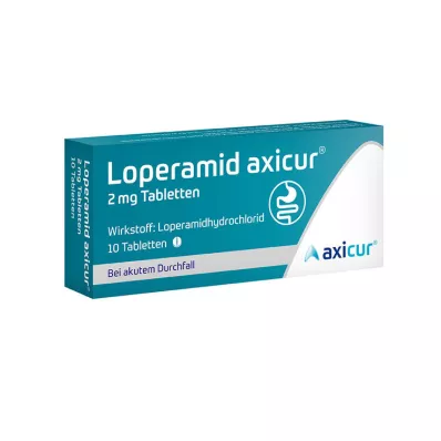 LOPERAMID axicur 2 mg tabletter, 10 stk LOPERAMID axicur 2 mg tabletter, 10 stk
