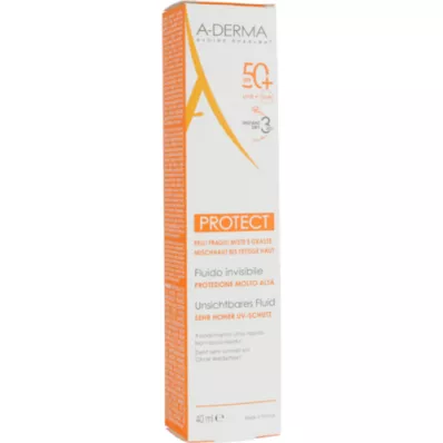 A-DERMA PROTECT SPF 50+ usynlig væske, 40 ml