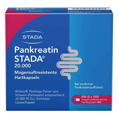 PANKREATIN STADA 20 000 enteriske harde kapsler, 200 stk