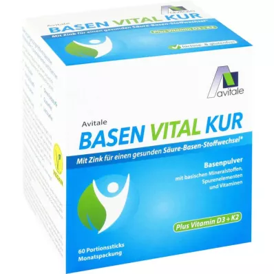 BASEN VITAL KUR pluss vitamin D3+K2-pulver, 60 stk