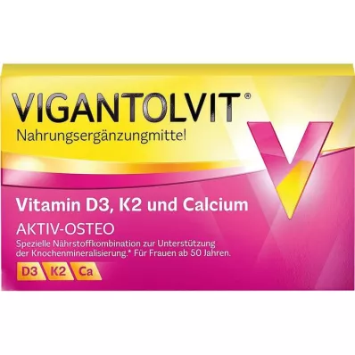 VIGANTOLVIT Vitamin D3 K2 kalsium filmdrasjerte tabletter, 30 kapsler
