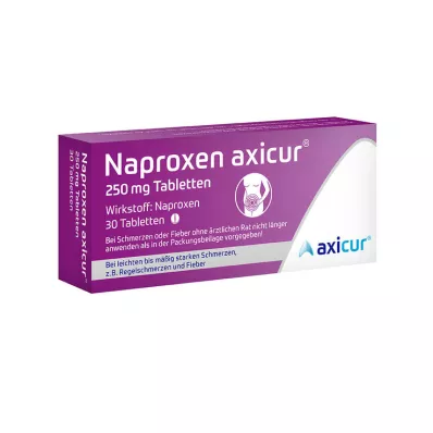 NAPROXEN axicur 250 mg tabletter, 30 stk NAPROXEN axicur 250 mg tabletter, 30 stk