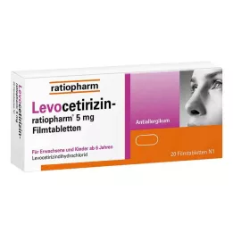 LEVOCETIRIZIN-ratiopharm 5 mg filmdrasjerte tabletter, 20 stk