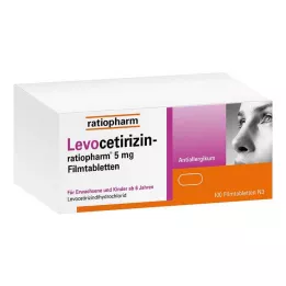 LEVOCETIRIZIN-ratiopharm 5 mg filmdrasjerte tabletter, 100 stk