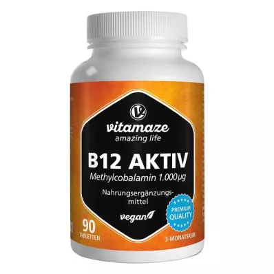 B12 AKTIV 1000 µg veganske tabletter, 90 stk