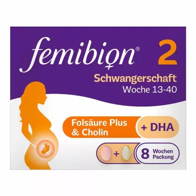 Femibion 2-graviditet i 8-ukers pakke med 56 tabletter og kapsler hver, 2x56 stk Femibion 2-graviditet i 8-ukers pakke med 56 tabletter og kapsler hver, 2x56 stk