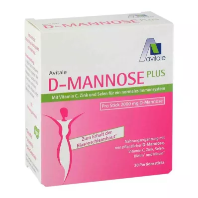 D-MANNOSE PLUS 2000 mg Sticks med vitaminer og mineraler, 30X2.47 g