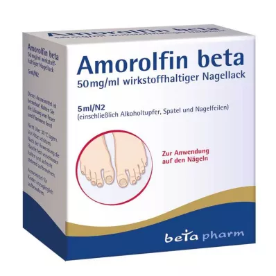 Amorolfine beta 50 mg/ml aktiv neglelakk, 5 ml Amorolfine beta 50 mg/ml aktiv neglelakk, 5 ml