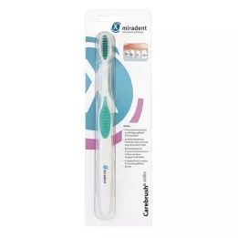 MIRADENT Carebrush ortotannbørste hvit/grønn, 1 stk