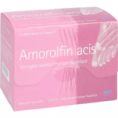 AMOROLFIN acis 50 mg/ml neglelakk som inneholder virkestoff, 6 ml